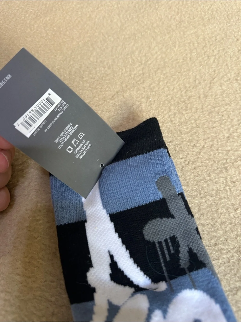 Fort Troff F*** Me Light Blue and Black Graphic Socks